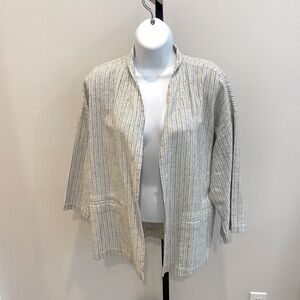 Eileen Fisher Linen Stripe Jacket